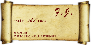 Fein János névjegykártya